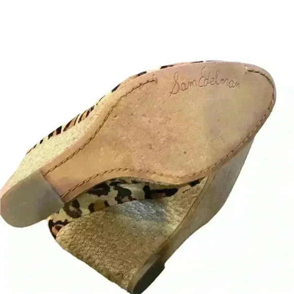 Sam Edelman Randall  Pumps Heels Wedge Espadrille Cap Top Leopard Brown Womens 9 - Picture 6 of 6